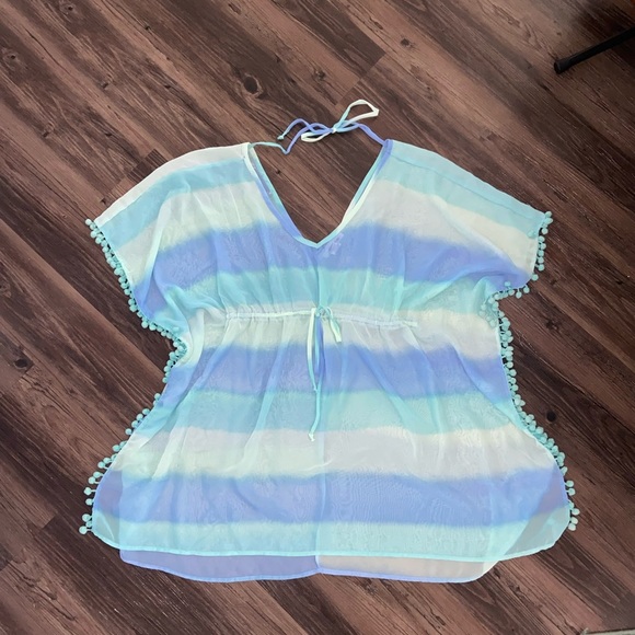 Miken Other - MIKEN Swim Women’s Striped Swim Coverup Size Large